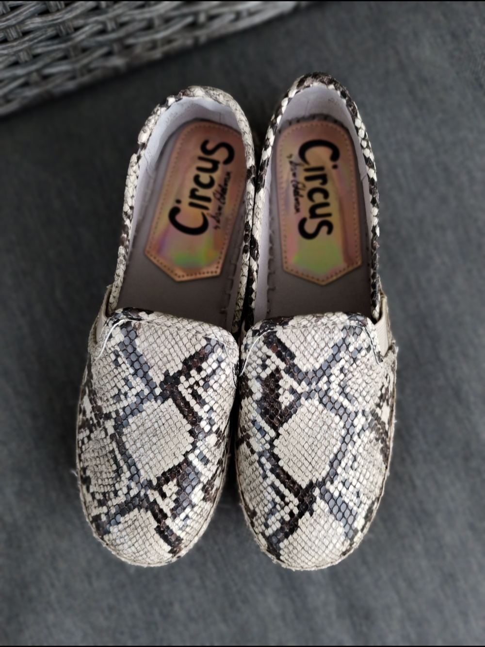 Circus by Sam Edelman Snake Print Slip-On Loafers Flats Women’s 6.5